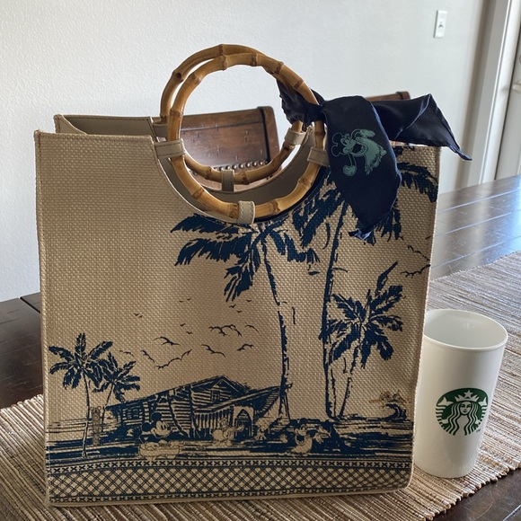 Disney Mickey Minnie Mouse Billabong Zara Bamboo Straw Tropical Hawaiian Beach - Picture 12 of 16